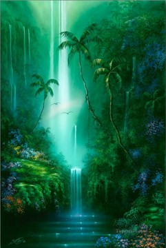 山 Painting - エメラルド フォールズの熱帯雨林の山々